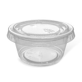 Set de 10 salseras de plástico con tapa 60 cc Algon (36 Unidades) Set de 10 salseras de plástico con tapa 60 cc Algon (36 Unidades)
