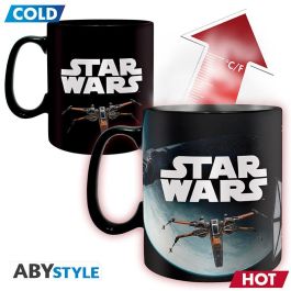 Abystyle Taza térmica Star Wars Space Battle 460ml, cambia de diseño con calor, King Size cerámica con licencia oficial