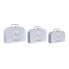 Caja Baby DKD Home Decor Azul Multicolor 9.5 x 20 x 28 cm Set de 3