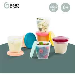 Babymoov Babybols Kit L - 6 x 250 ml - Tarros herméticos para comida de bebé