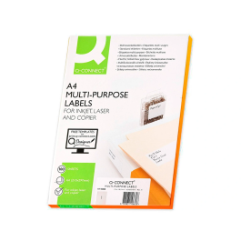 Q-connect kf00228 Etiquetas Adhesivas Transparentes Tamaño DIN A4 para Ink-jet Caja 25 Hojas DIN-A4