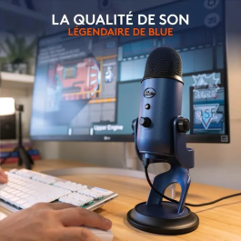 Logitech G Yeti Micrófono USB Azul para Grabación, Transmisión, Juegos, Podcast en PC o Mac