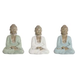 Figura Decorativa Home ESPRIT Blanco Verde Turquesa Buda Oriental 14 x 10,5 x 18,5 cm (3 Unidades) Precio: 10.50000006. SKU: B1ETVDF26W