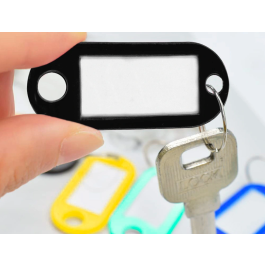 Q-connect Llavero portaetiquetas Negro Expositor de 100 unidades