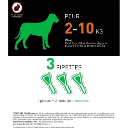 Frontline FRO4064951022913 Pipetas Antiparasitarias para Perros de 2 a 10 kg - Control de Pulgas, Garrapatas y Piojos