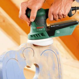 Bosch PEX 300 AE Lijadora Excéntrica con Motor 270W, Vibración Reducida y Caja de Almacenamiento SystemBox M