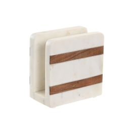 DKD Home Decor Servilletero Urban de Mármol y Acacia Blanco Natural 7 x 12.7 x 12.7 cm Precio: 9.5000004. SKU: B1JW5WNRPT