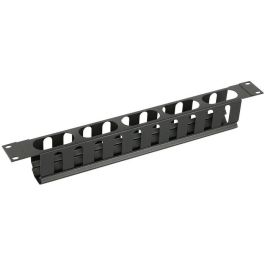 Lanview Panel de Gestión de Cables 1U 19" con Cubierta Deslizante Negro para Rack