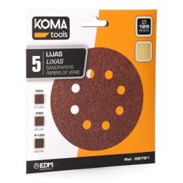 Koma Tools Lijas para Lijadora Excéntrica 08780, Ø125 mm, Juego de 5 Hojas (1x P60, 2x P80, 2x P120) para Madera Precio: 1.90000008. SKU: S7910372
