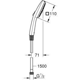 Set flexible y rociador de ducha de 2 chorros - GROHE Vitalio Comfort 110 26973001 - Fácil selección - Ahorro de agua