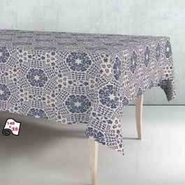 Rollo de hule mantel mandala azul 1,40 x 25 m Rollo de hule mantel mandala azul 1,40 x 25 m