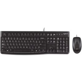 Logitech MK120 - Teclado y Ratón Alámbrico USB QWERTZ Checa Negro - Resistente a Derrames