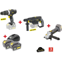 Fartools PACK X-FIT 'BIG WORK' 3 Máquinas 18V + 2 Baterías 18V 3.0Ah: Taladro/destornillador XF-IMPACT2, Martillo perforador XF-HAMMER, Amoladora angular XF-GRINDER Precio: 250.49999953. SKU: B13ST3F4MN