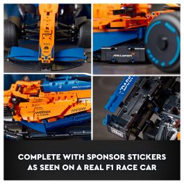 Lego 42141 Technic The McLaren Formula 1 2022 Race Car, modelo a escala F1, kit de construcción para adultos