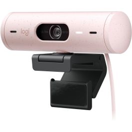 Logitech Webcam Brio 500 Rosa Full HD 1080p 4MP 90° con Clip de Montaje Universal USB-C Plug and Play Rightlight 4 HDR