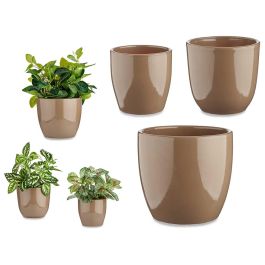 Set 3 Macetas Cerámica Abombada 14, 17, 22 cm Taupe - Ibergarden Precio: 15.59000058. SKU: S3606591