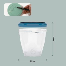 Babymoov Babybols Kit L Tarros Herméticos Transparentes para Comida de Bebés, 6 x 250 ml, Tapa Roscada, Regrabables