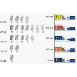 Staedtler Minas Mars Micro Grafito 0,5 mm HB, alta resistencia y flexibilidad, tubo con 12 minas