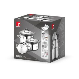 Bergner Batería de Cocina 6 Piezas Acero Inoxidable para Inducción Mate con Brillo Ø16/18/20 cm