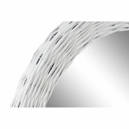 Espejo de pared DKD Home Decor Blanco Cottage Trenzado Ø 60 cm 63 x 4 x 63 cm