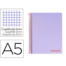 Cuaderno Espiral Liderpapel A5 Micro Wonder Tapa Plastico 120H 90 gr Cuadro 5 mm 5 Bandas 6 Taladros Color Violeta Precio: 4.88999962. SKU: B15ZGY5JA6