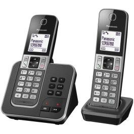 Panasonic KX-TGD322FRG Teléfono Inalámbrico Duo Contestador Automático Negro