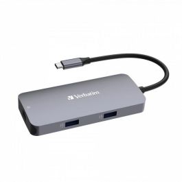 Verbatim Hub Multi-puerto USB-C Pro de 5 Puertos con HDMI 4K, RJ45 Gigabit Ethernet, 2x USB-A 3.2 Gen1 5Gb/s, USB-C PD Carga 85W