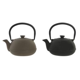 Tetera Oriental DKD Home Decor Beige Negro 11 x 12.5 x 13 cm (2 Unidades)