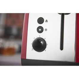 Russell Hobbs 26554-56 Tostador Colours Plus Rojo con Tueste Rápido, Función Levantar y Ver y Calientapanecillos