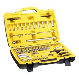Stanley FatMax Set de Vasos y Puntas de Destornillador 81 Piezas con Carracas de 1/4" y 1/2" y Estuche Resistente