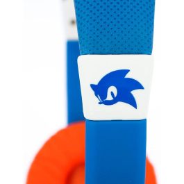 OTL Technologies Auriculares infantiles Sonic the Hedgehog, volumen limitado 85dB, Jack 3.5mm, para niños 3-7 años