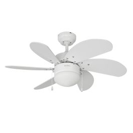 Edm Ventilador de techo modelo aral, blanco, 50W, Ø76cm, 6 aspas, 3 velocidades Precio: 56.89000009. SKU: S7917024