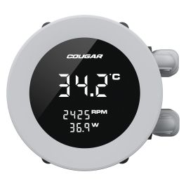 Cougar CGR-PSDVARGB-W-240 Poseidon Vistek 240 Refrigeración Líquida CPU AIO ARGB, Ventiladores 12 cm, 2x Ventilador, Blanco, 700-2500 RPM