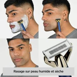 Babyliss SUPER-X Recortadora Metal Gold & Navy - Cuchilla Acero Japonés, Batería Litio, IPX7, 4 Peines Guía