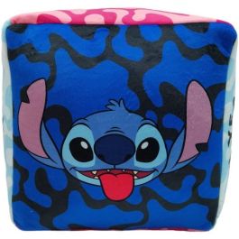 Stitch STI3700891702379 Cojín Premium Cubo Lilo & Stitch Microfibra 25x25x25 cm