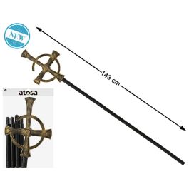 Bastón Papal 143 cm con Cruz Dorada Estilo Medieval para Disfraces Religiosos Precio: 6.05. SKU: B1D4ABVATZ