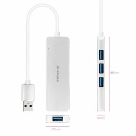 Hub USB NANOCABLE 10.16.4602 Plateado