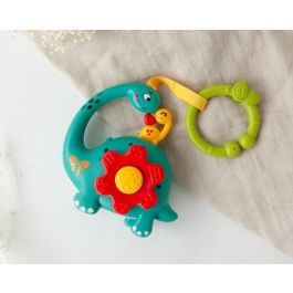 KioKids Dinosaurio Musical Interactivo 7 Melodías para Bebé +6 meses, Motricidad Fina, con Anilla para Cuna/Carrito, Multicolor