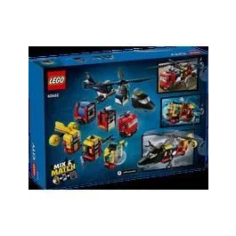 Lego 60462 City Helicóptero, camión de bomberos y submarino modular - Juguete para niños de 7 años