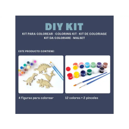 Wondee Kit para Colorear Figuras de Madera Sostenible con 12 Colores Vibrantes para Niños, Fomenta Creatividad y Motricidad