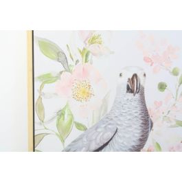 DKD Home Decor Cuadro Shabby Flores Loro Rosa Gris 120x60x4 cm Lienzo Hecho a Mano (2 Unidades) DKD Home Decor Cuadro Shabby Flores Loro Rosa Gris 120x60x4 cm Lienzo Hecho a Mano (2 Unidades)