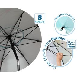 Atosa Sombrilla de Playa Reclinable de Aluminio con UPF 50+, Celeste, 180 cm