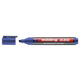 Edding Rotulador Marcador Permanente 330 Azul Punta Biselada 1-5 mm Recargable