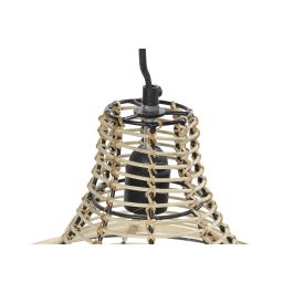 DKD Home Decor Lámpara de Techo Colonial de Yute Natural Hecha a Mano 45x45x36 cm con Soporte E27 para Bombilla 40W Desmontable