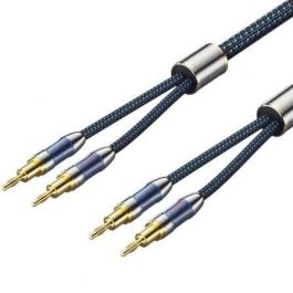 Vention BLBLI Cable Estéreo para Altavoz de Cobre OFC 12AWG con Conectores Banana de Tornillo Chapados en Oro 24K, 3m, Azul/Negro