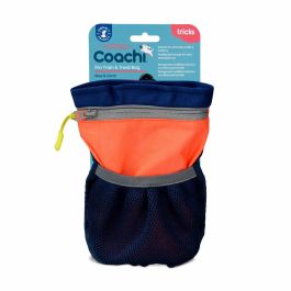 Coachi Pro Train & Treat Bag - Bolsa de Recompensas Grande para Adiestramiento y Paseo Perros Azul-Coral con Cierre Magnético y Bolsillo