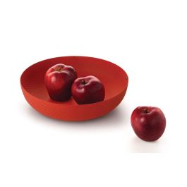 Alessi JM17/29 RT Cesto Redondo Acero y Resina Rojo 29cm - Diseño Jasper Morrison