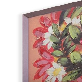 Cuadro Versa Rosa Flores Lienzo Pino 2,8 x 90 x 120 cm Cuadro Versa Rosa Flores Lienzo Pino 2,8 x 90 x 120 cm