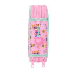 Plumier Triple SuperKitties Rosa Turquesa 12,5 x 19,5 x 5,5 cm 37 Piezas