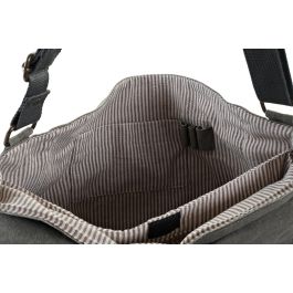 DKD Home Decor Bandolera Estilo Loft de Lienzo y Cuero Marrón Gris con Diseño Bicicleta, 48x37x10 cm